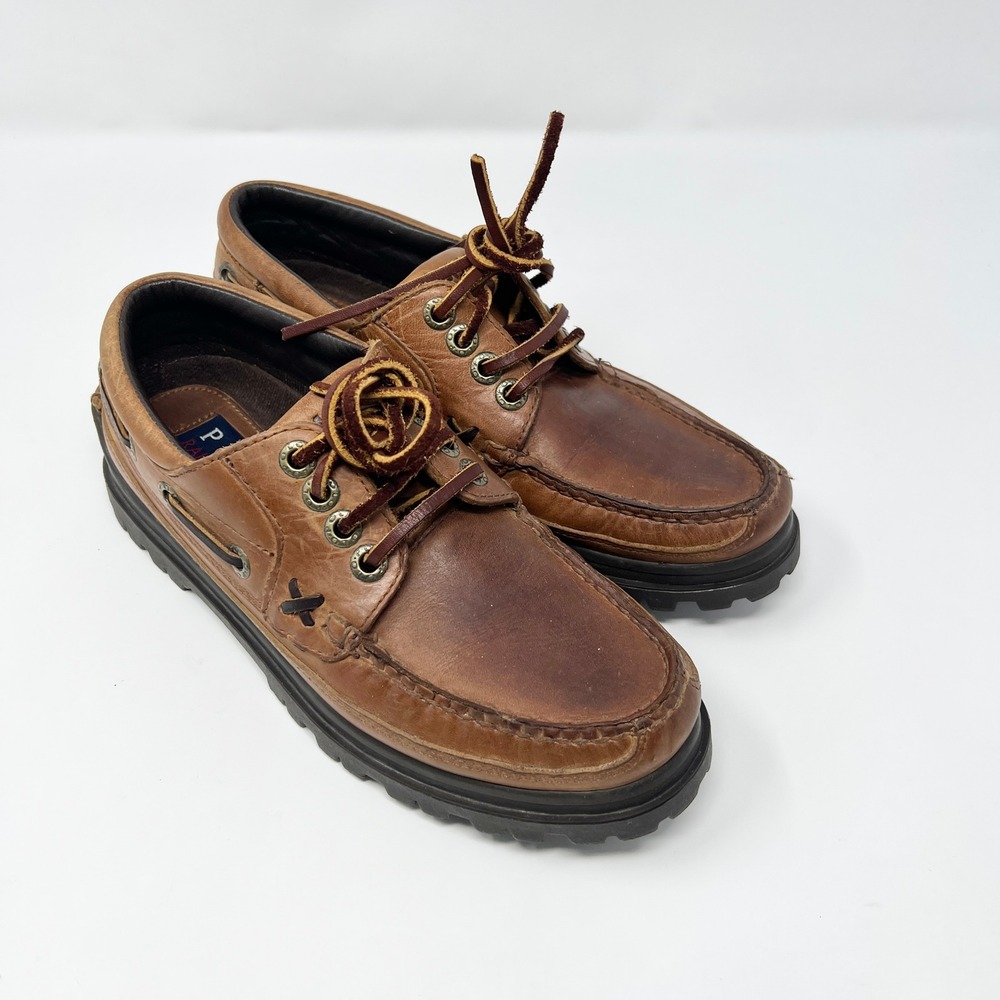 Polo Sport Ralph Lauren Country Ranger Deck Boat Shoes Mens 8D Brown Leather